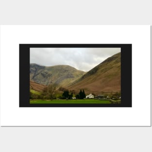 wasdale head inn with kirk fell to the side Posters and Art